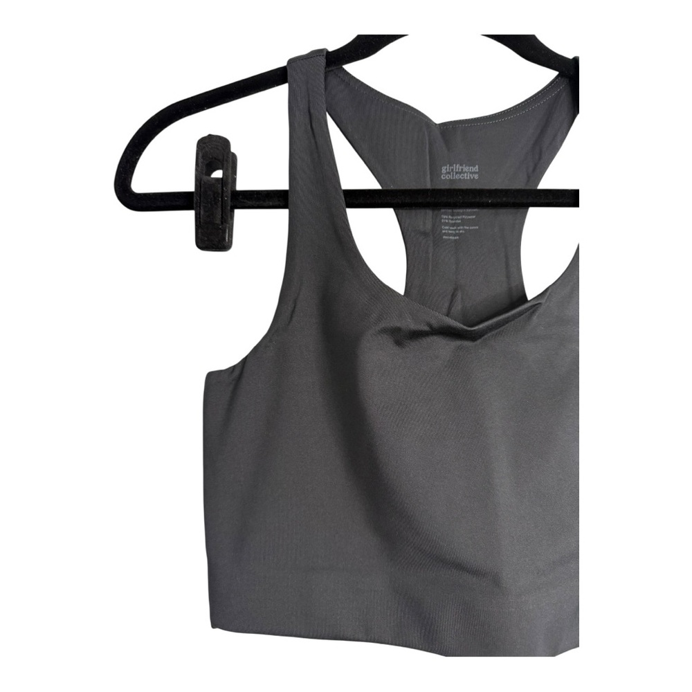 Girlfriend Collective Paloma Racerback Sports Bra Black‎ Medium NWT - Picture 5 of 9
